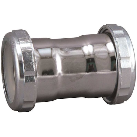 Keeney Mfg 1-1/2 in. x 1-1/2 in. 22-Gauge Brass Slip Joint Straight Coupling in Chrome 670PC